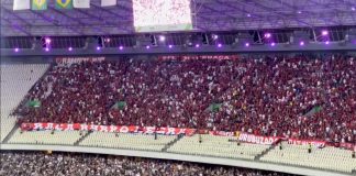 Torcida do Flamengo presente na Arena Castelão no empate do Flamengo com o Ceará. - FOTO: Leo Jose/Coluna do Fla