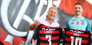 REI Zico e o zagueiro Léo Ortiz