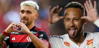 Arrascaeta ídolo do Flamengo e Neymar ídolo do Santos