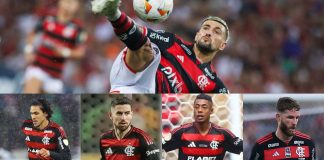 Arrascaeta, Pedro, Jorginho, Bruno Henrique e Léo Pereira