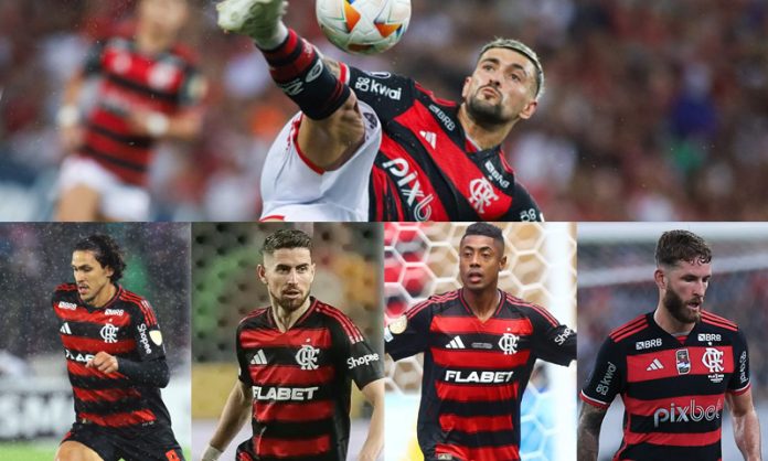 Arrascaeta, Pedro, Jorginho, Bruno Henrique e Léo Pereira