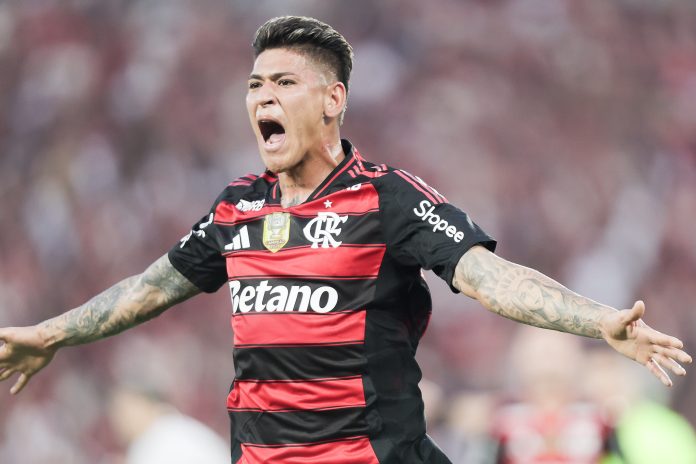 Carrascal comemora seu primeiro gol pelo Flamengo contra o Vasco - FOTO: Gilvan de Souza / Flamengo