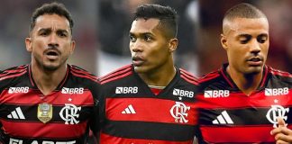 Danilo, Alex Sandro e De la Cruz no Flamengo