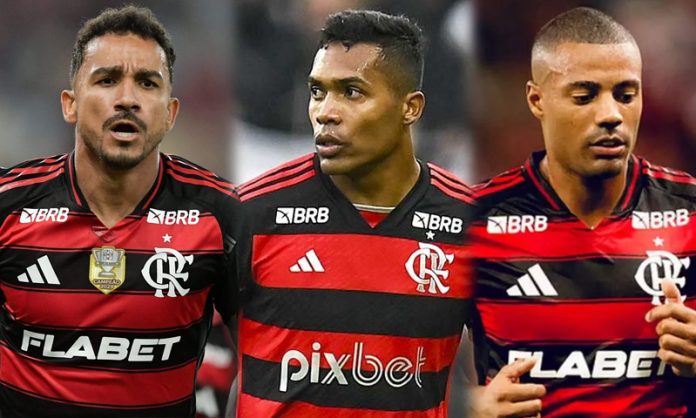 Danilo, Alex Sandro e De la Cruz no Flamengo