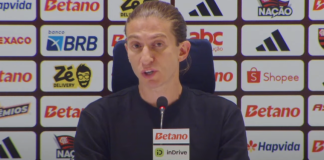 Filipe Luís em entrevista coletiva após empate do Flamengo contra o Vasco
