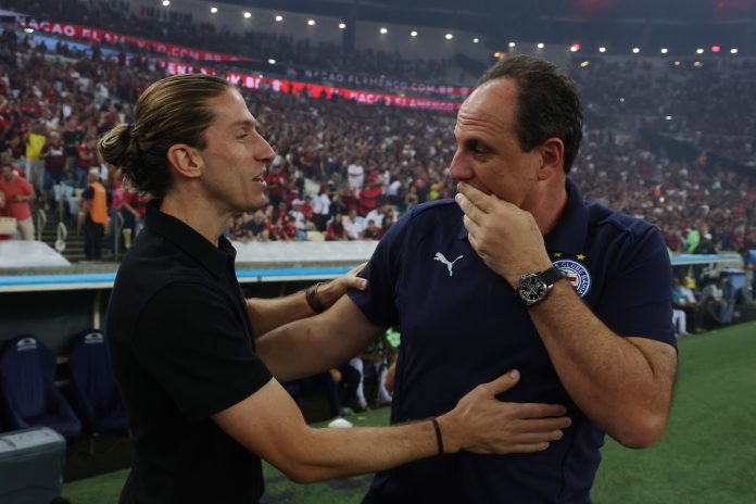 Filipe Luís e Rogério Ceni
