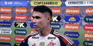 Luiz Araújo em entrevista após vitória de virada do Flamengo sobre o Corinthians