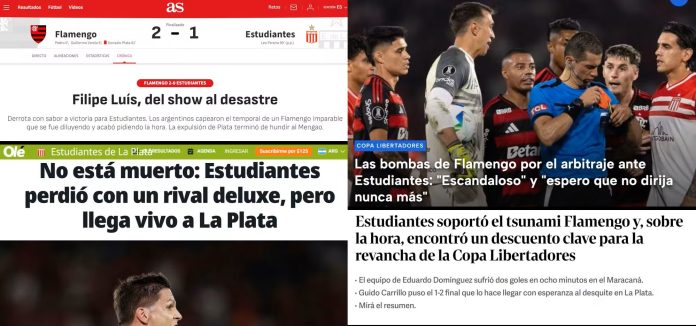 Mídia internacional repercute jogo do Flamengo e críticas à arbitragem