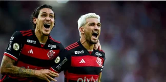 O artilheiro Pedro e o meia Arrascaeta