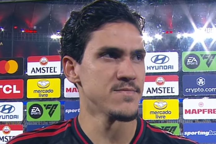 Pedro-Entrevista-Flamengo-2-1-Estudiantes-180925 Pedro em entrevista pós jogo do Flamengo