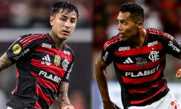 Pulgar-Alex-Sandro-Flamengo Pulgar e Alex Sandro em campo pelo Flamengo