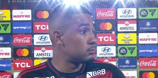 Samuel Lino em entrevista após vitória do Flamengo sobre o Estudiantes