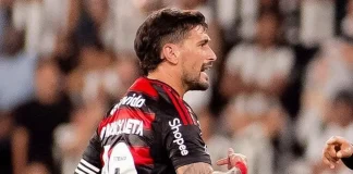 Arrasacaeta em campo pelo Flamengo na vitória sobre o Botafogo