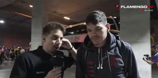 Ayrton Lucas em entrevista na Flamengo TV antes do duelo contra o Fortaleza no Castelão