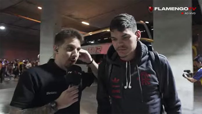 Ayrton Lucas em entrevista na Flamengo TV antes do duelo contra o Fortaleza no Castelão