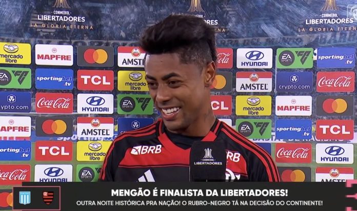 Bruno Henrique em entrevista após classificação do Flamengo para final da Libertadores da América