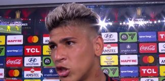 Carrascal em entrevista após vitória do Flamengo sobre o Racing