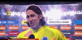 Cássio em entrevista após empate do Cruzeiro sem gols com o Flamengo no Maracanã