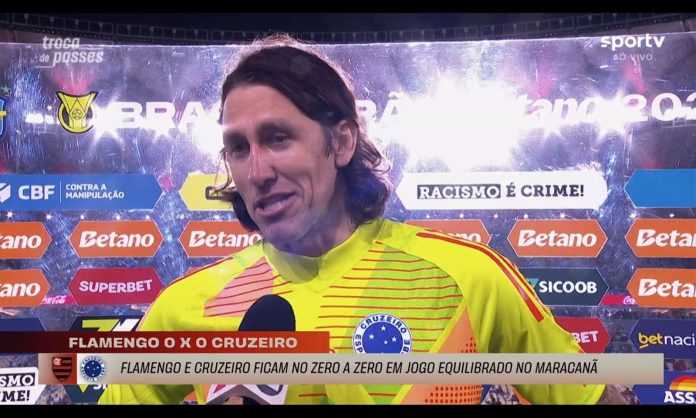 Cássio em entrevista após empate do Cruzeiro sem gols com o Flamengo no Maracanã