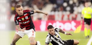 Everton Cebolinha em campo na vitória do Flamengo sobre o Botafogo