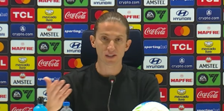 Filipe Luís em entrevista coletiva após vitória do Flamengo sobre o Racing