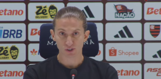 Filipe Luís em entrevista após vitória do Flamengo sobre o Palmeiras