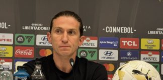 Filipe Luís em entrevista coletiva após classificação do Flamengo para final da Libertadores da América