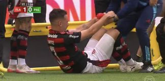 Léo Ortiz deixa o campo de jogo lesionado