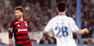 Léo Pereira em campo pelo Flamengo na classificação sobre o Racing para final da Libertadores da América - FOTO: Adriano Fontes / Flamengo