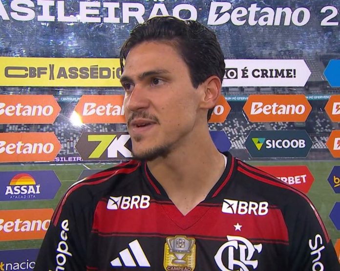 Pedro em entrevista após vitória do Flamengo sobre o Botafogo