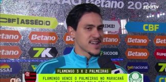Pedro em entrevista após vitória do Flamengo sobre o Palmeiras