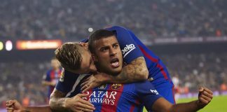 Rafinha Alcântara comemora gol pelo Barcelona