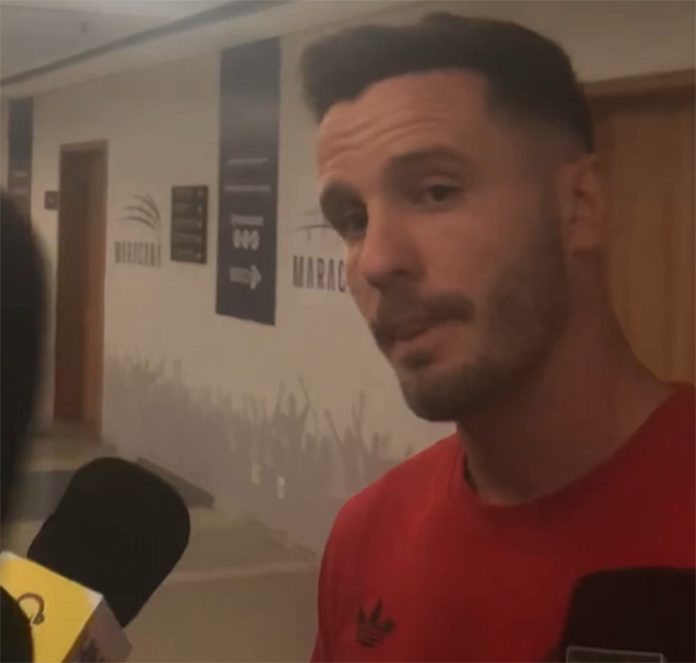 Saúl em entrevista na Zona Mista do Maracanã após empate entre Flamengo e Cruzeiro