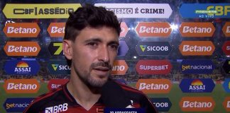 Arrascaeta em entrevista após vitória do Flamengo sobre o Bragantino