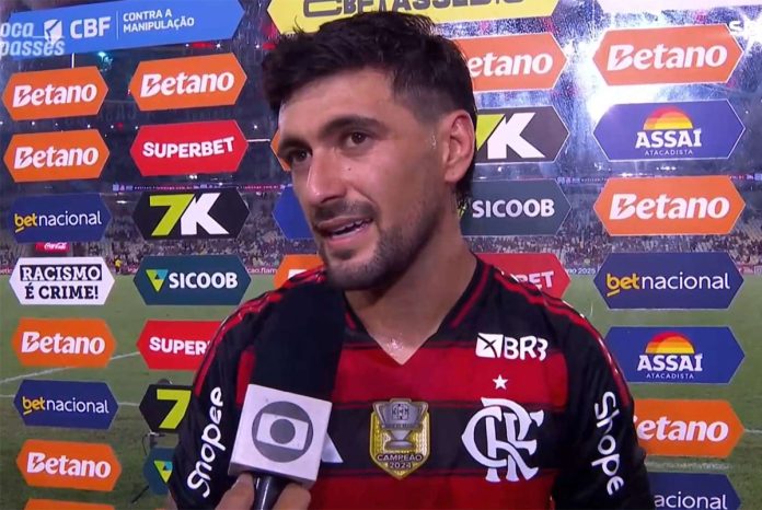 Arrascaeta em entrevista após vitória do Flamengo sobre o Sport
