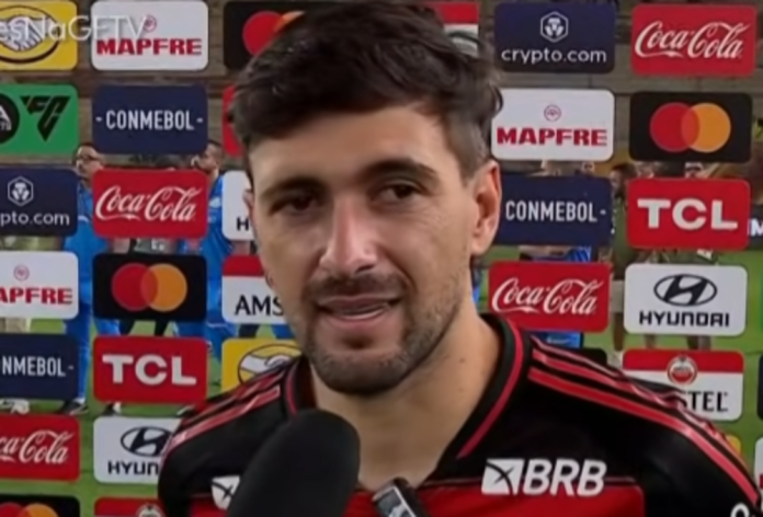 Arrascaeta em entrevista após conquistar o Tetracampeonato da Libertadores pelo Flamengo