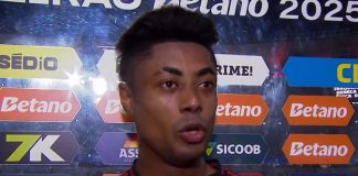 Bruno Henrique em entrevista após vitória do Flamengo sobre o Bragantino