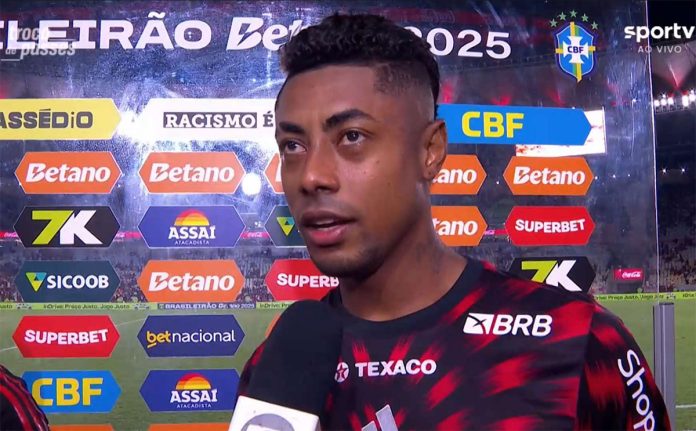 Bruno Henrique em entrevista após vitória do Flamengo sobre o Sport