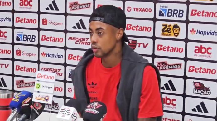 Bruno Henrique em entrevista após goleada do Flamengo sobre o Sport em Pernambuco