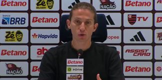 Filipe Luís em entrevista após vitória do Flamengo sobre o Bragantino