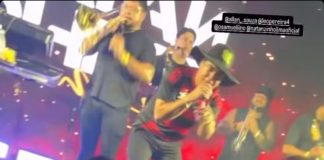 Jogadores do Flamengo na festa de comemoração dos títulos brasileiro e Libertadores