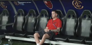 Saúl depois do jogo do Flamengo contra o PSG pelo Mundial Interclubes