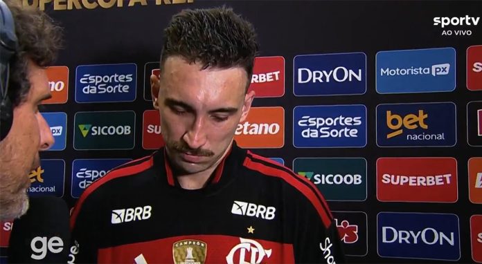 Leo Ortiz em entrevista após derrota do Flamengo para o Corinthians na Supercopa do Brasil