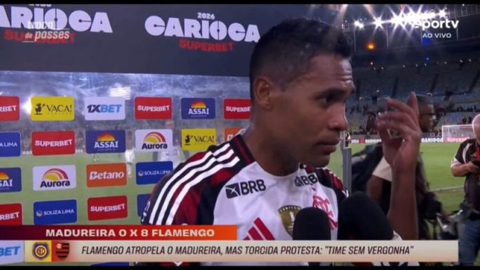 Alex Sandro em entrevista após goleada do Flamengo sobre o Madureira