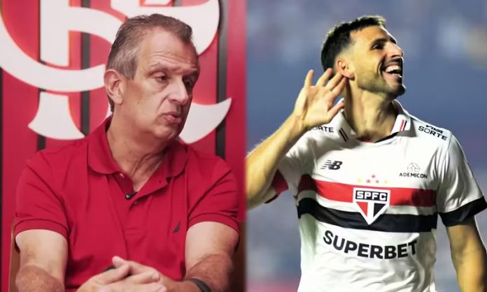 BAP presidente do Flamengo e o atacante do São Paulo Calleri