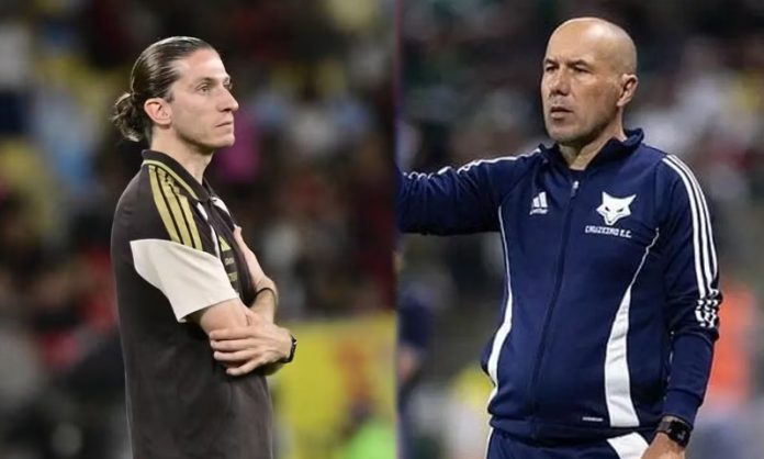 Os técnicos Filipe Luís e Leonardo Jardim