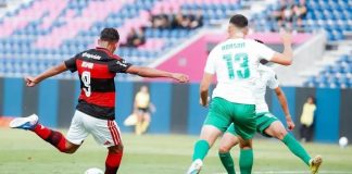 Josmar em campo pelo Flamengo na final da Libertadores sub-20