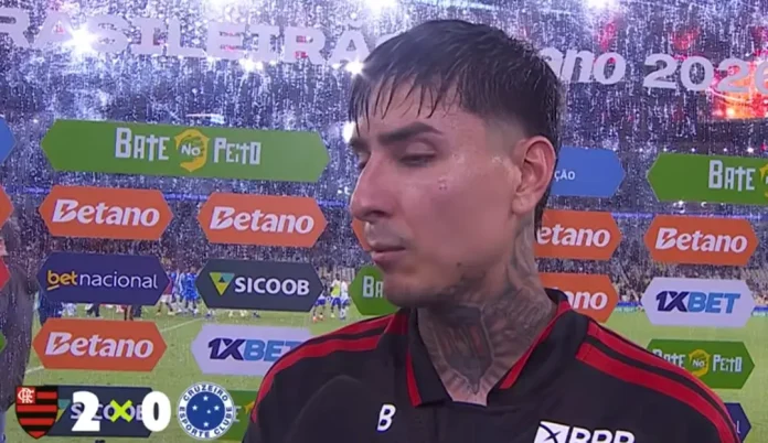 Erick Pulgar em entrevista após vitória do Flamengo sobre o Cruzeiro no Maracanã