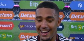 Samuel Lino em entrevista após vitória do Flamengo sobre o Botafogo no Engenhão