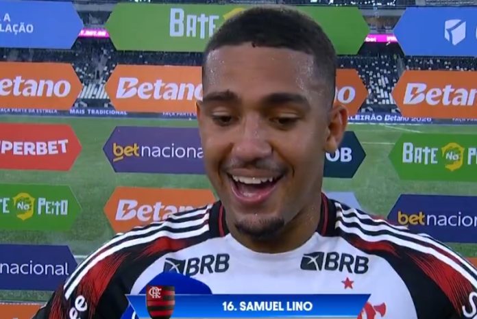 Samuel Lino em entrevista após vitória do Flamengo sobre o Botafogo no Engenhão